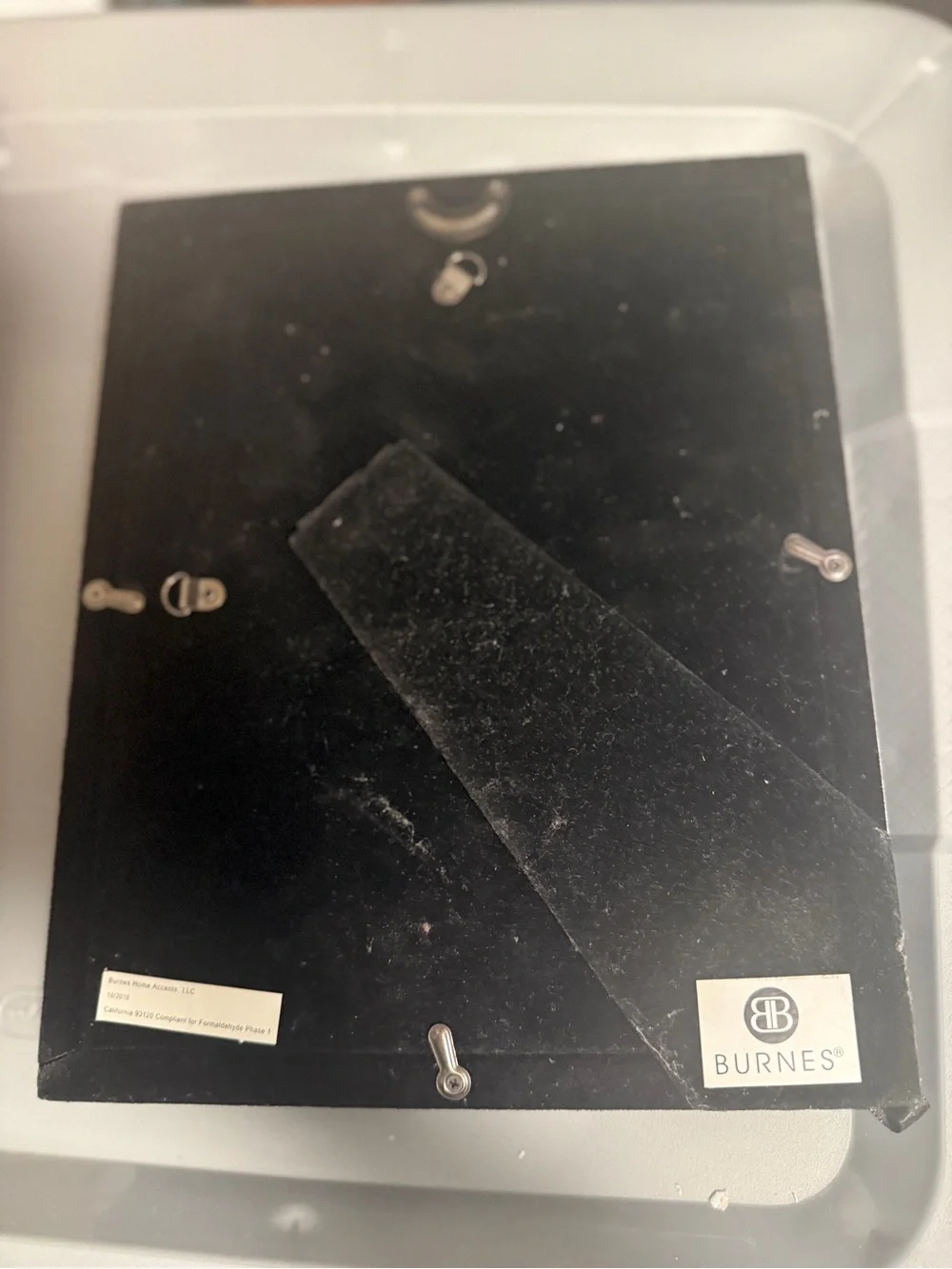 Vintage Burnes Black Velvet Photo Frame Backing
